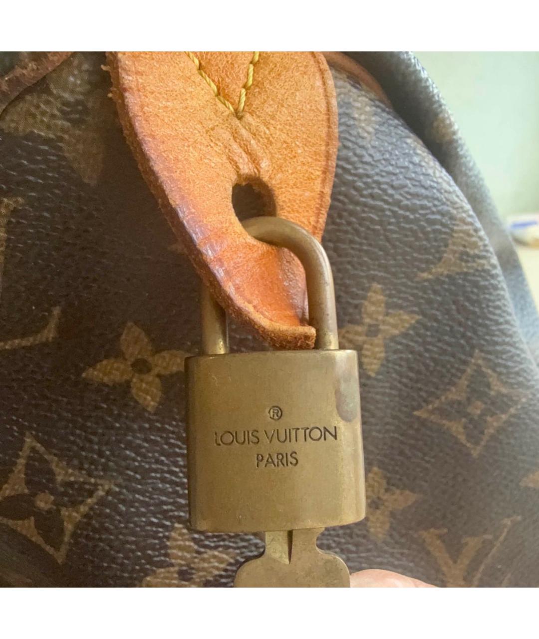 LOUIS VUITTON Коричневая сумка с короткими ручками из канвы, фото 6