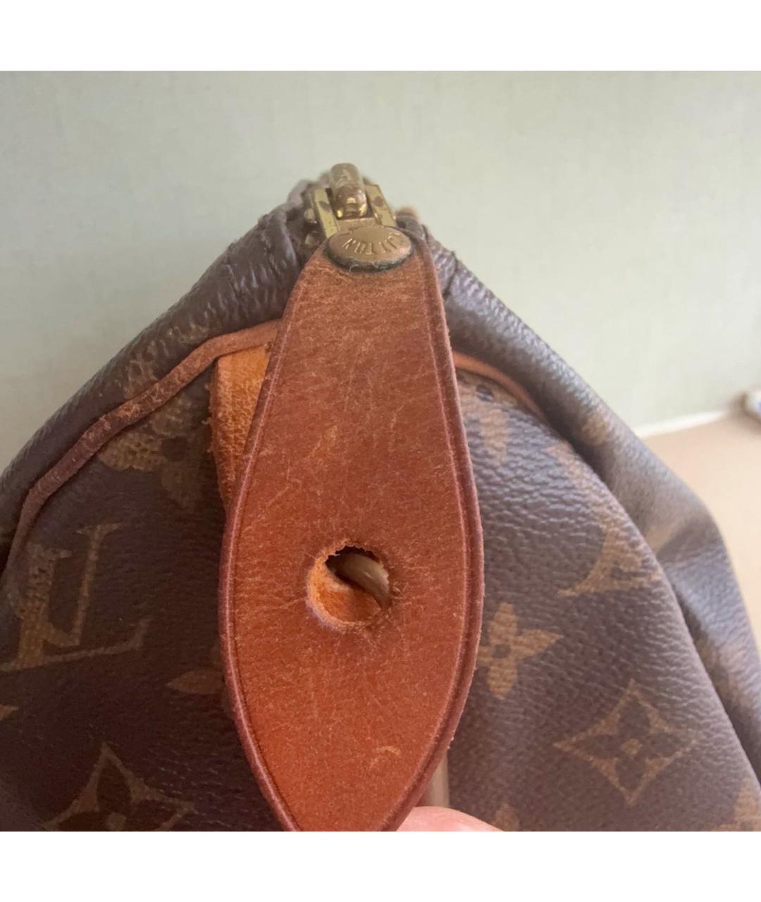LOUIS VUITTON Коричневая сумка с короткими ручками из канвы, фото 8