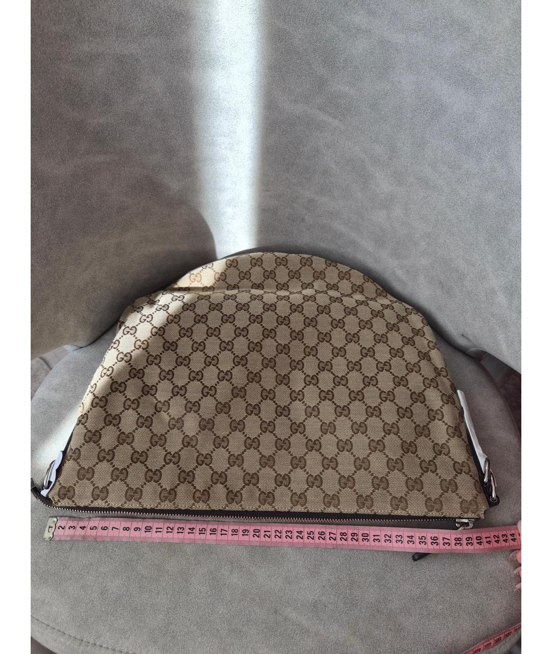 GUCCI Бежевая тканевая сумка через плечо, фото 5