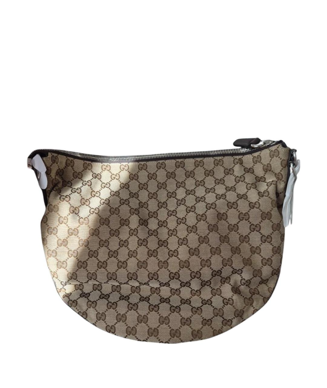 GUCCI Бежевая тканевая сумка через плечо, фото 1