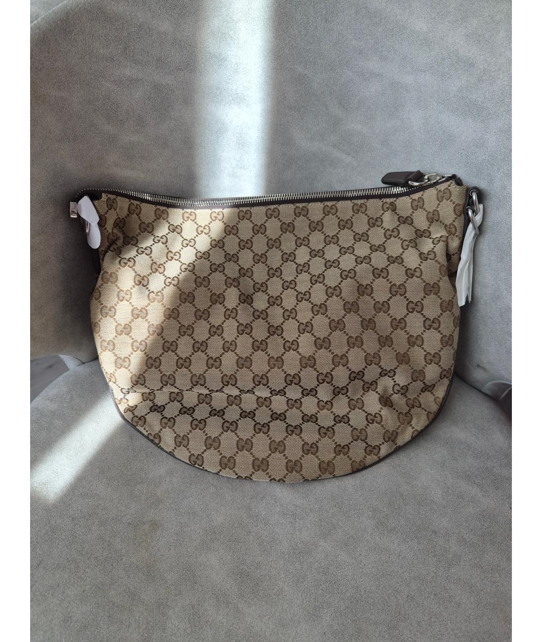 GUCCI Бежевая тканевая сумка через плечо, фото 8