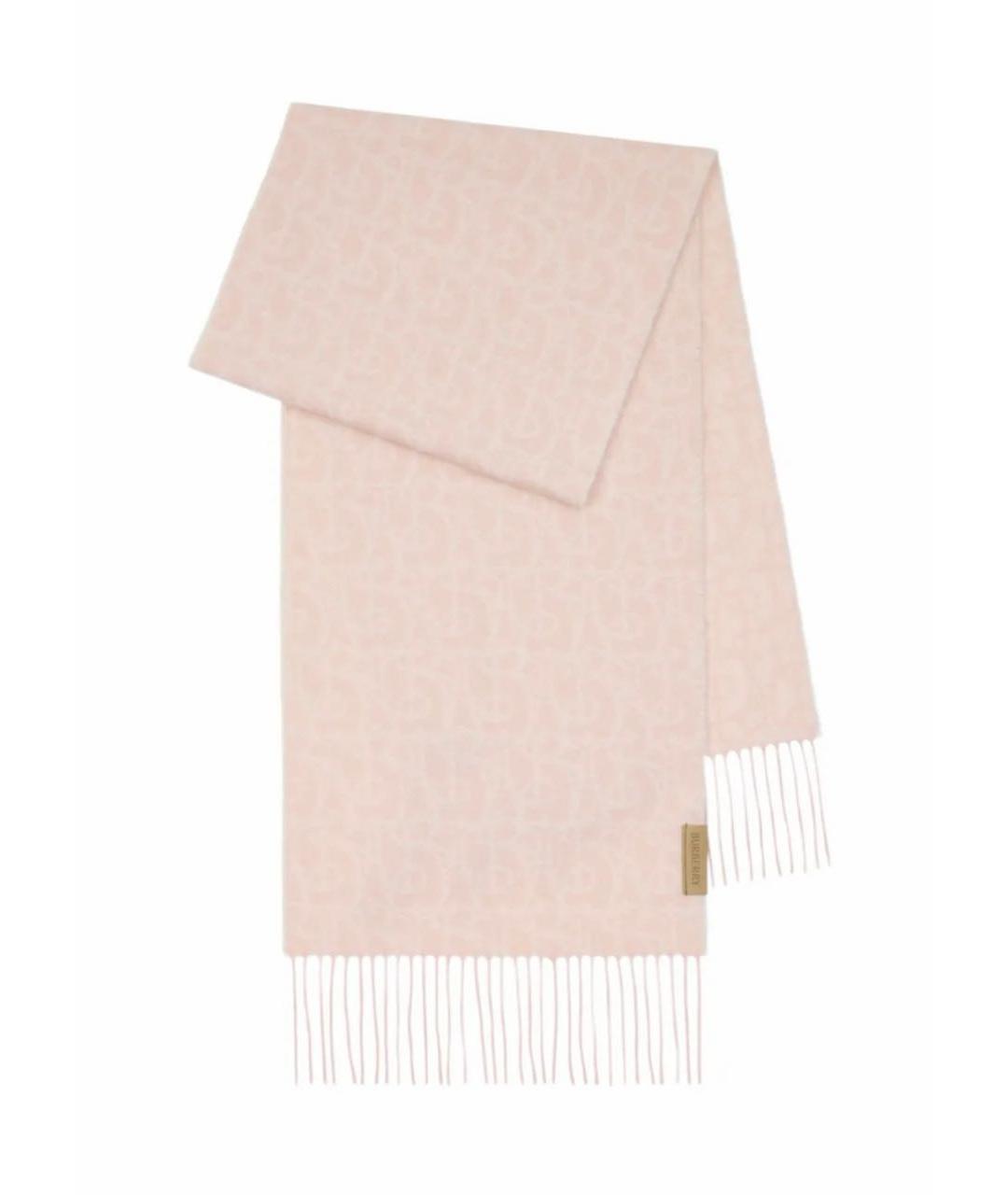 BURBERRY Розовый кашемировый шарф, фото 1