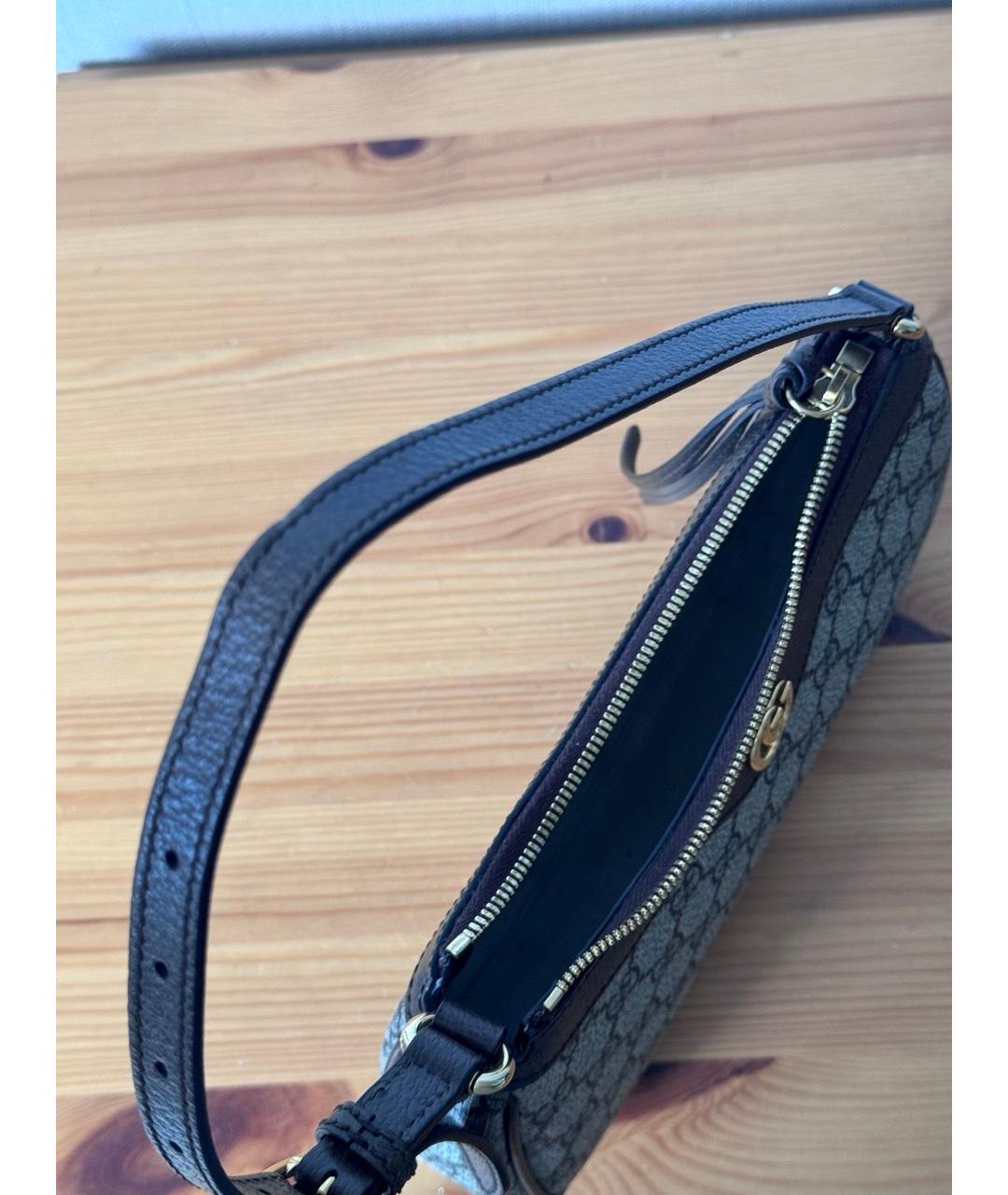 GUCCI Бежевая сумка через плечо из канвы, фото 4