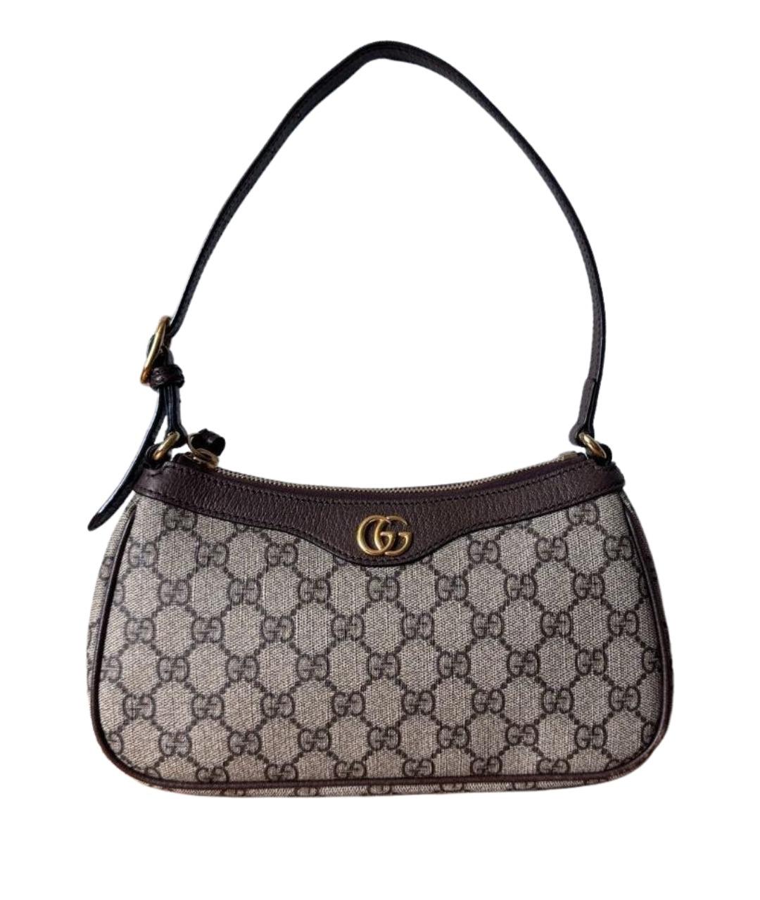 GUCCI Бежевая сумка через плечо из канвы, фото 1