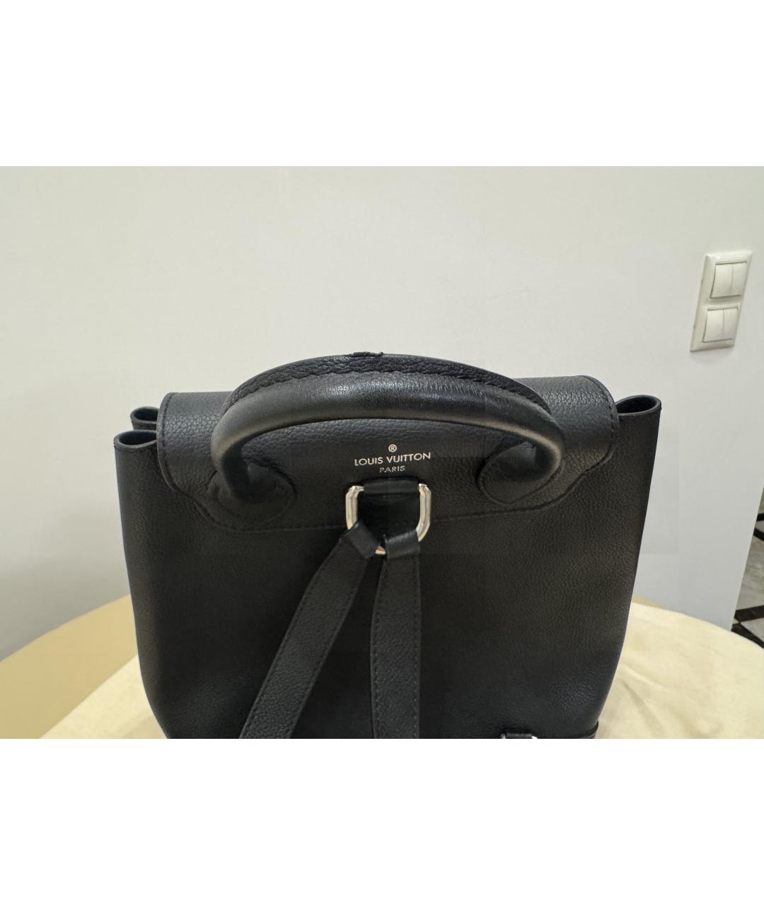 LOUIS VUITTON Черный кожаный рюкзак, фото 7
