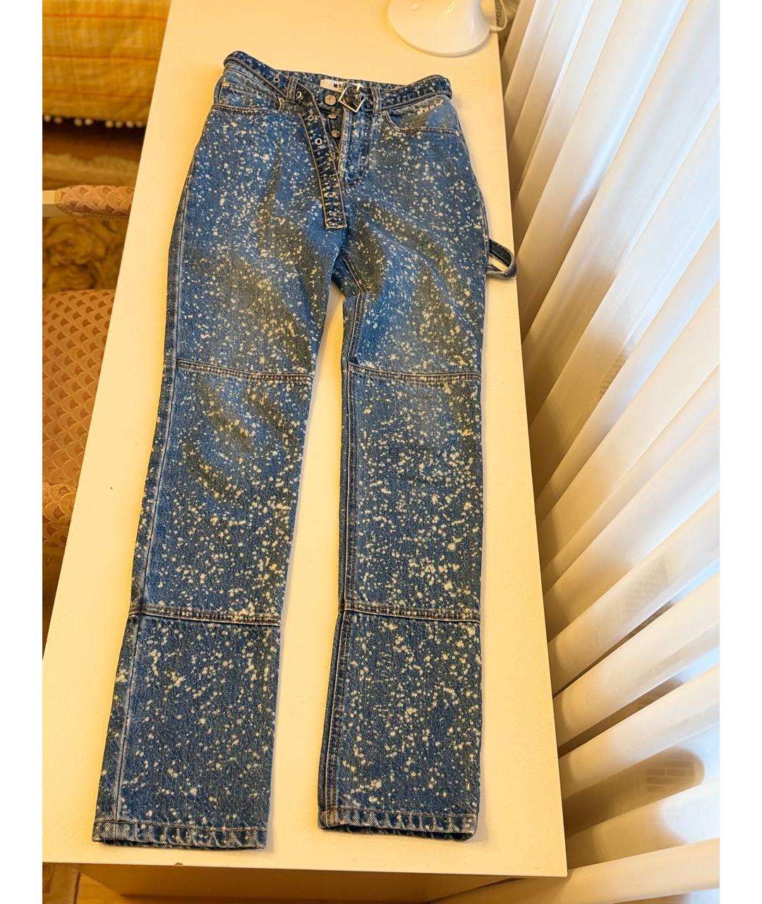 MSGM Синие хлопковые прямые джинсы, фото 7