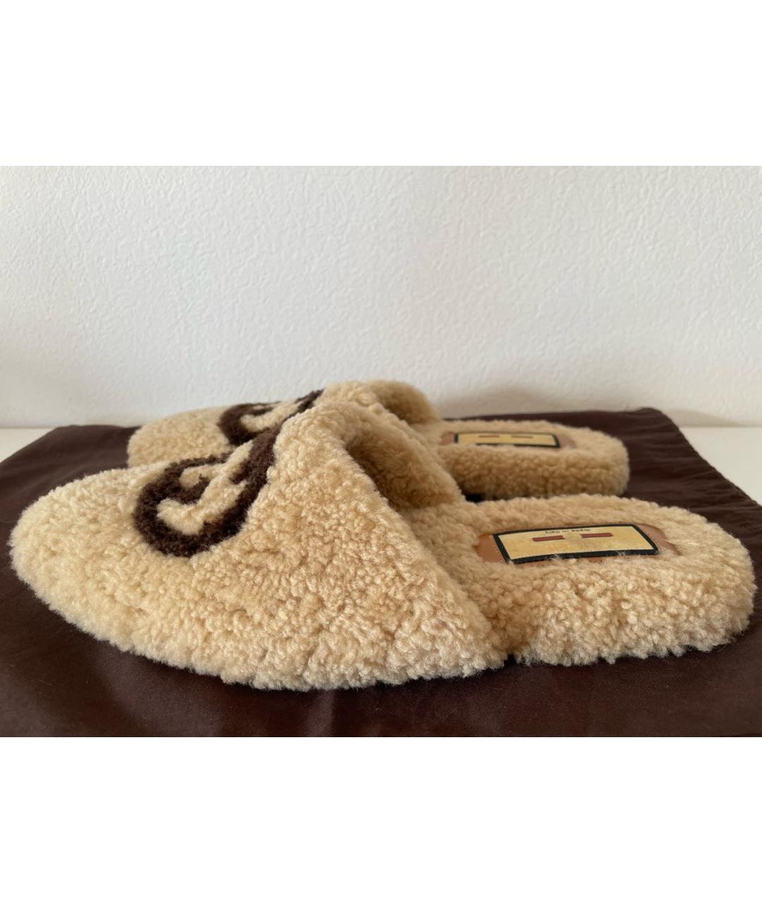 GUCCI Бежевые сабо, фото 9