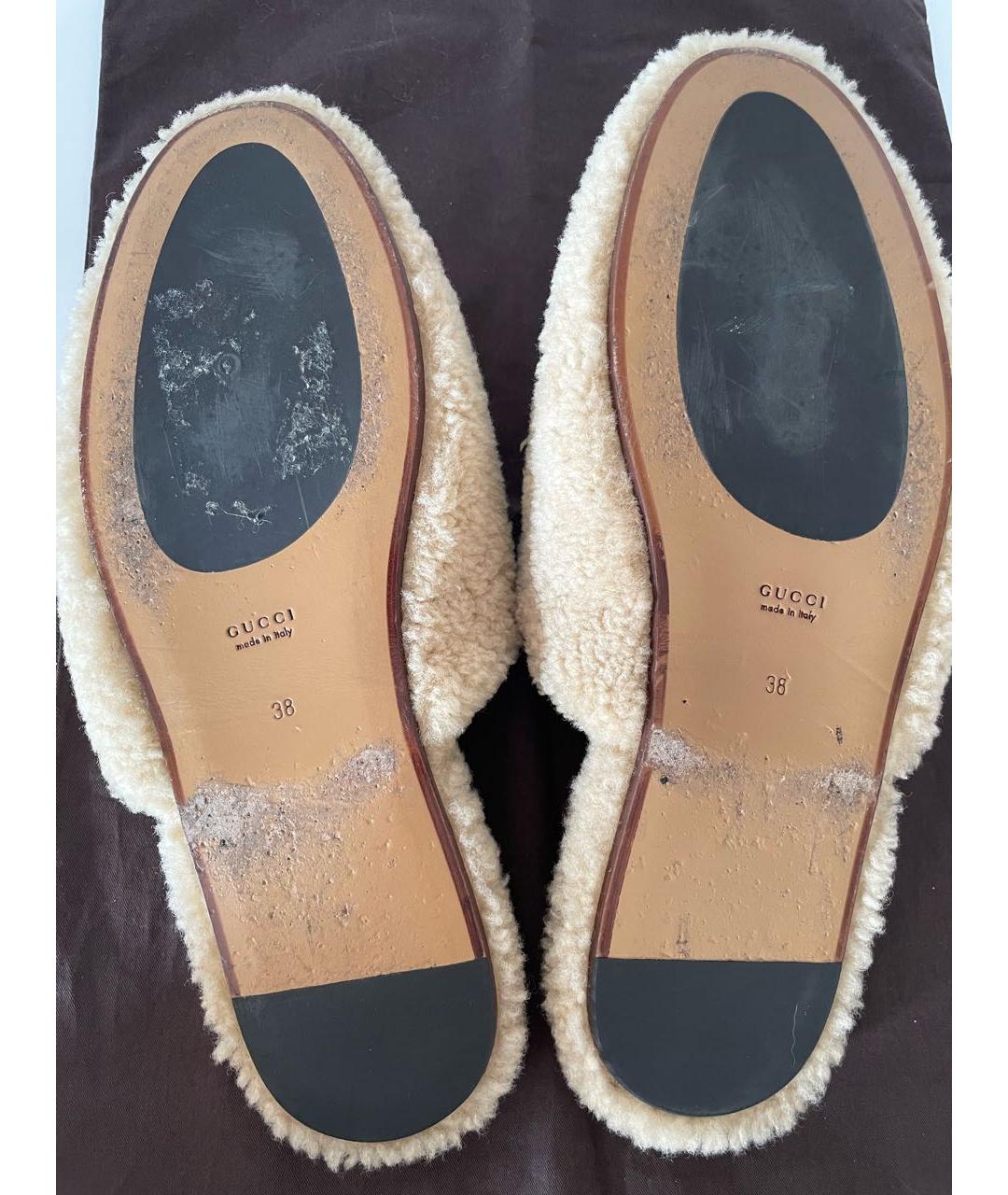 GUCCI Бежевые сабо, фото 5