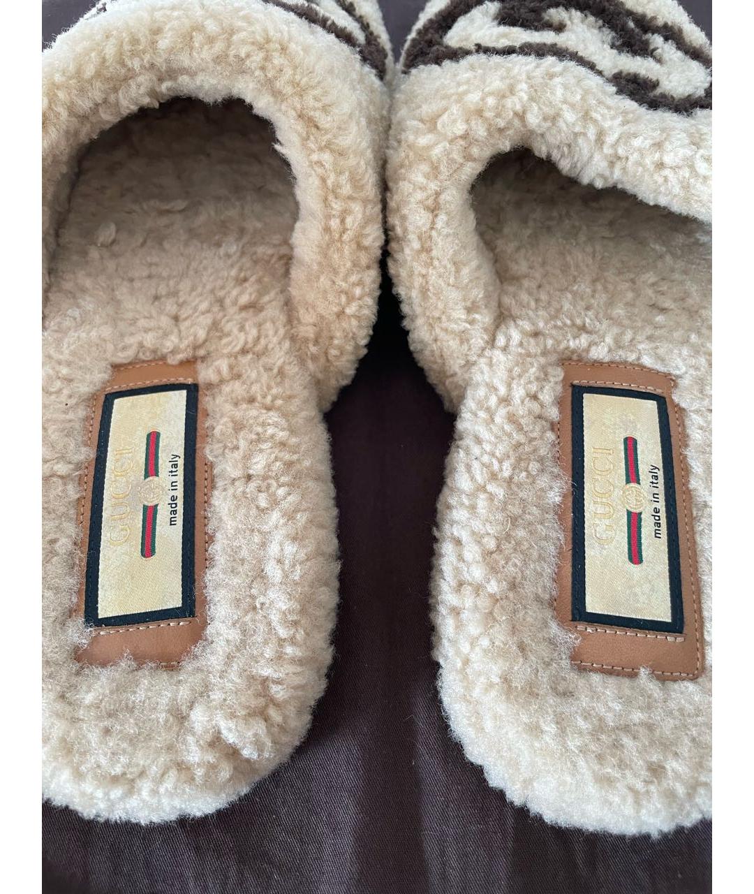 GUCCI Бежевые сабо, фото 3