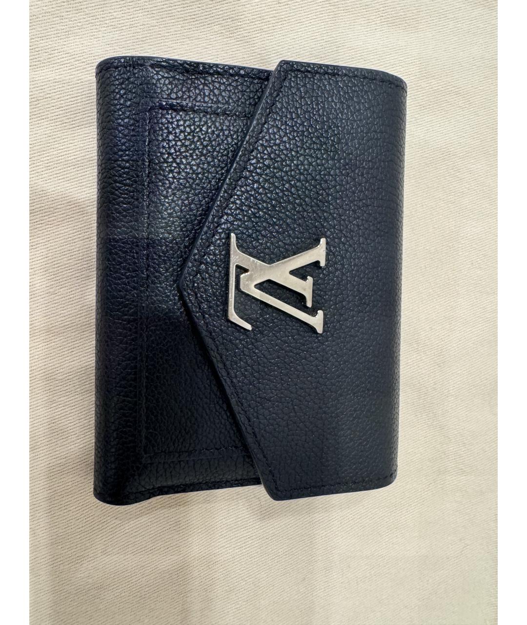LOUIS VUITTON Черный кожаный кошелек, фото 2