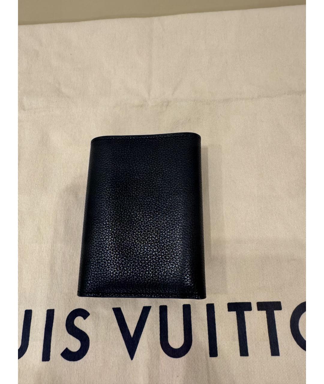 LOUIS VUITTON Черный кожаный кошелек, фото 5