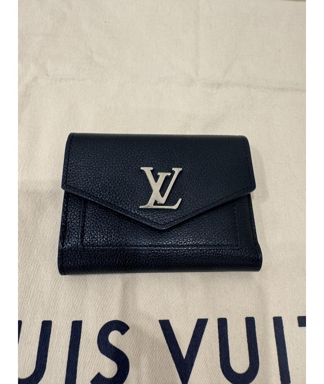 LOUIS VUITTON Черный кожаный кошелек, фото 6