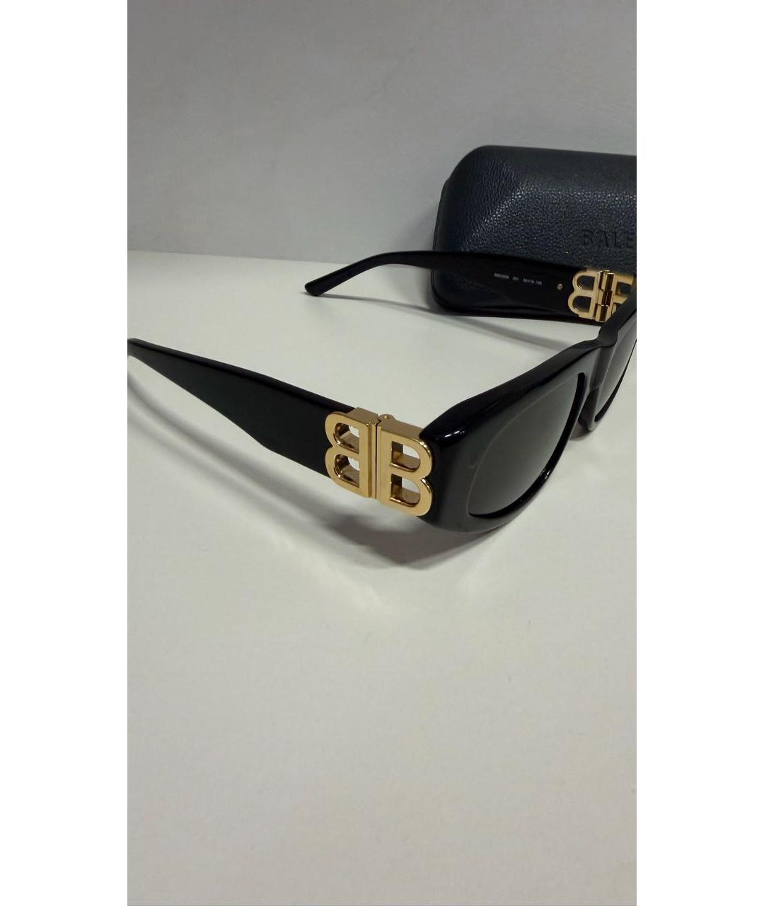 BALENCIAGA Черные пластиковые солнцезащитные очки, фото 3