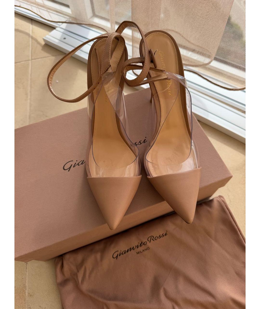 GIANVITO ROSSI Бежевые кожаные туфли, фото 5