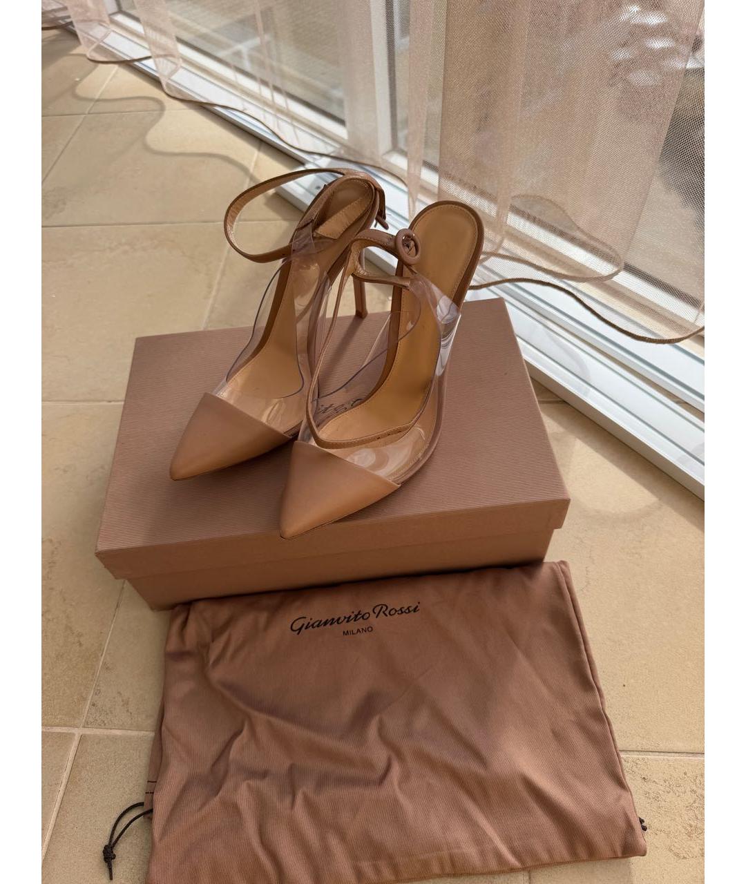 GIANVITO ROSSI Бежевые кожаные туфли, фото 6