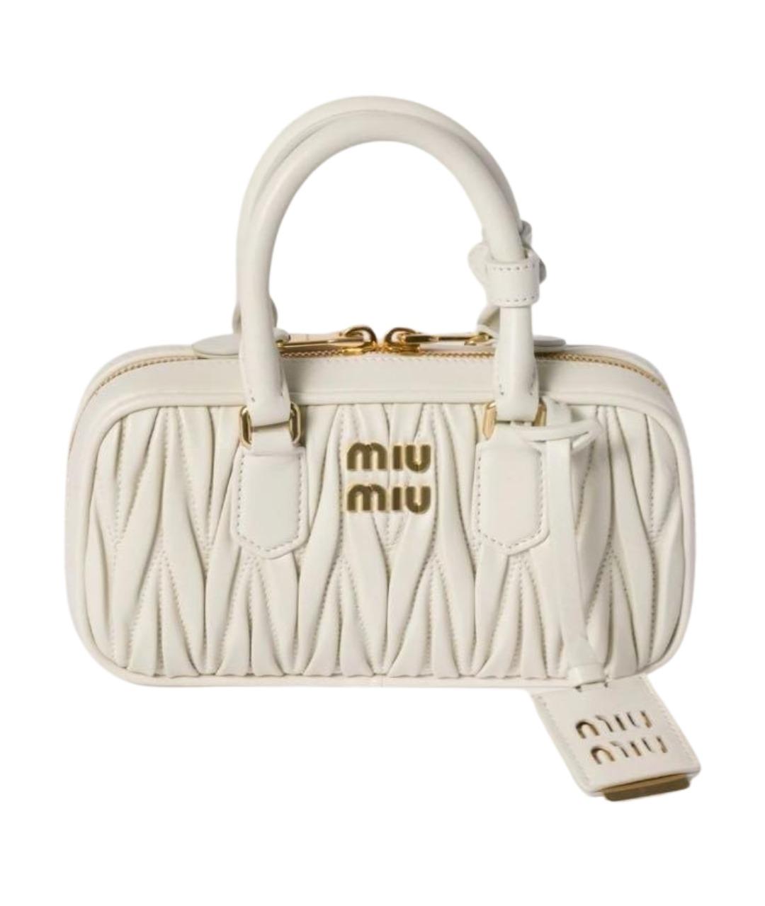 MIU MIU Белая кожаная сумка через плечо, фото 1
