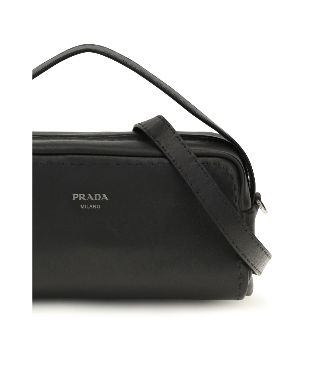 PRADA Черная кожаная сумка на плечо, фото 4