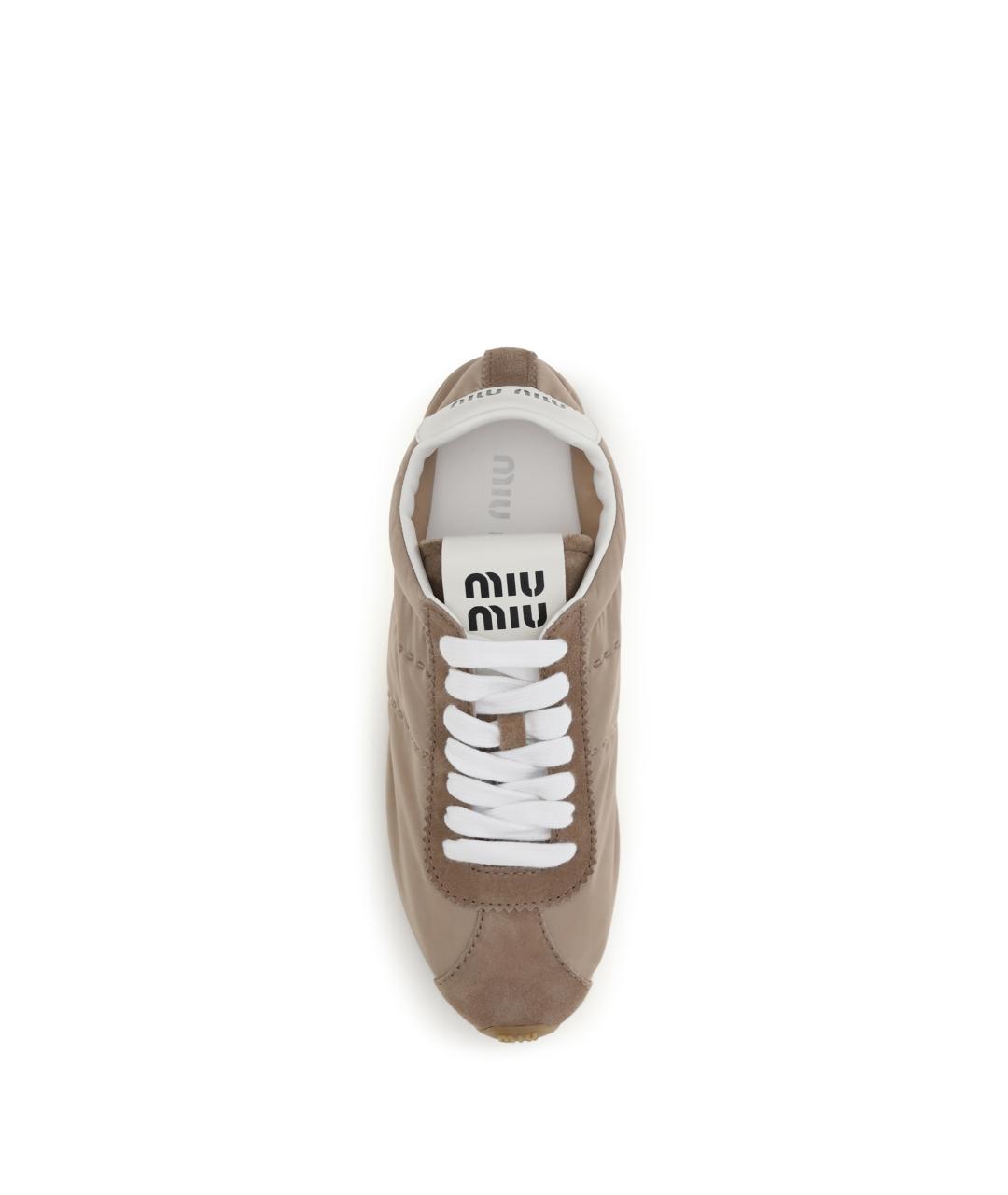 MIU MIU Розовые кожаные кроссовки, фото 4
