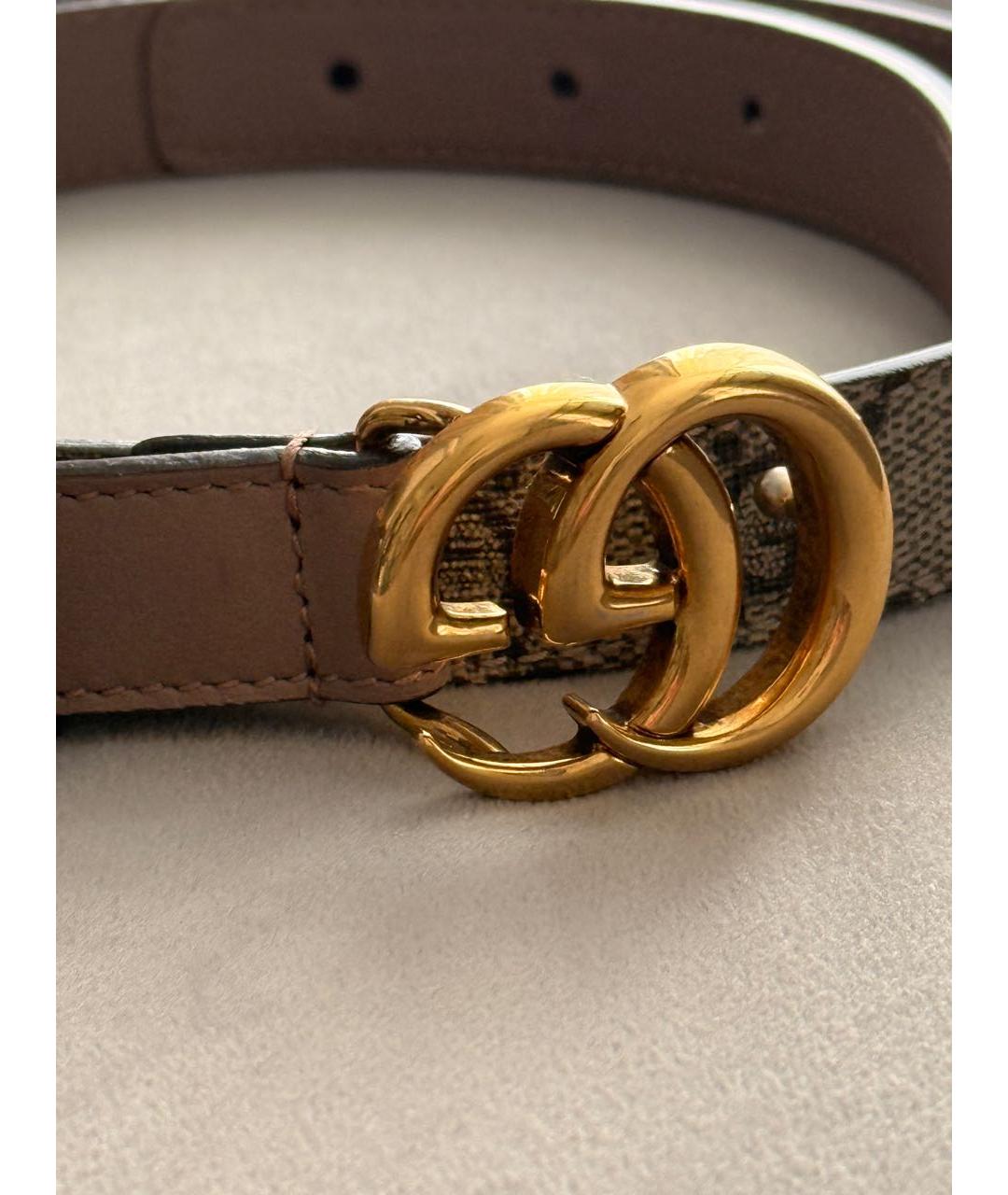 GUCCI Бежевый кожаный ремень, фото 4