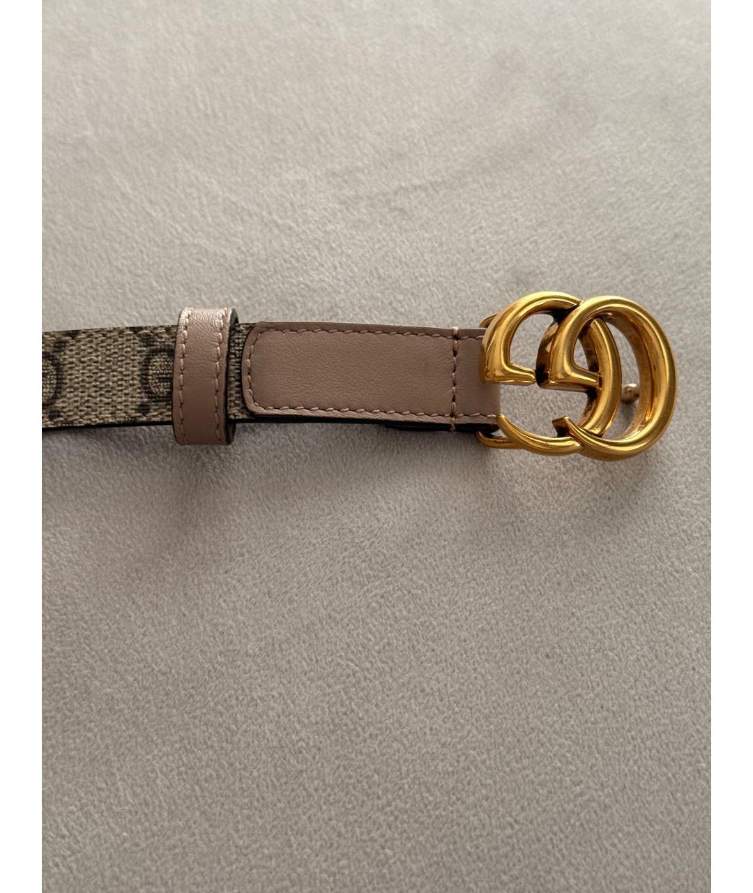 GUCCI Бежевый кожаный ремень, фото 2