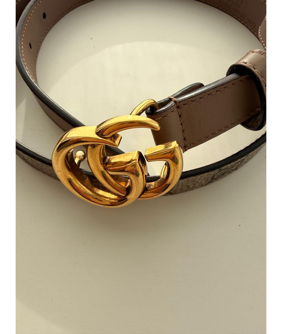 GUCCI Бежевый кожаный ремень, фото 5