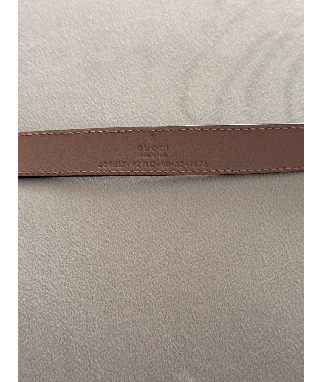 GUCCI Бежевый кожаный ремень, фото 3