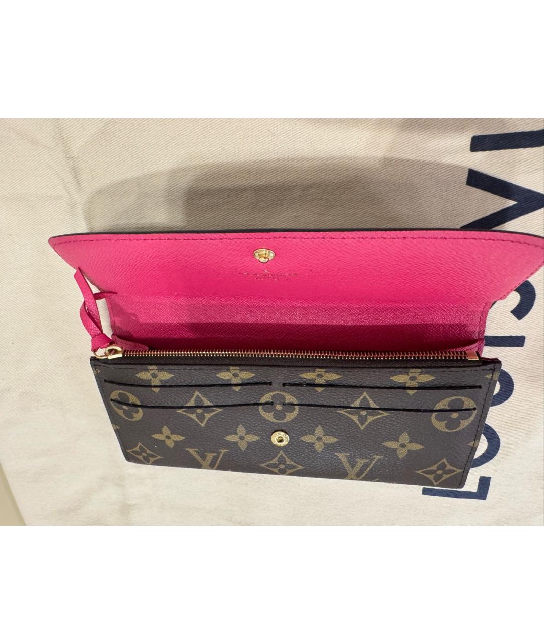 LOUIS VUITTON Коричневый кошелек, фото 4
