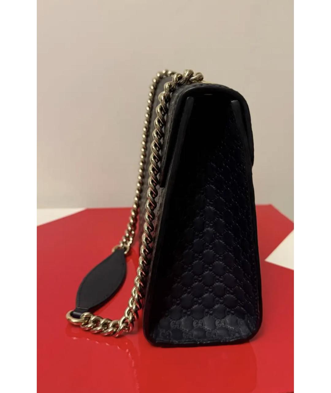 GUCCI Темно-синяя кожаная сумка через плечо, фото 5