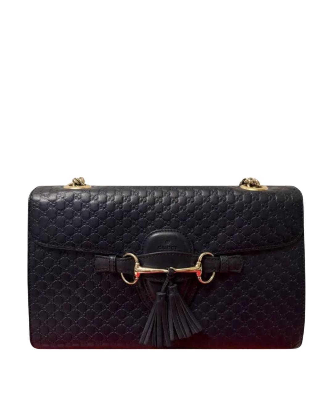 GUCCI Темно-синяя кожаная сумка через плечо, фото 1