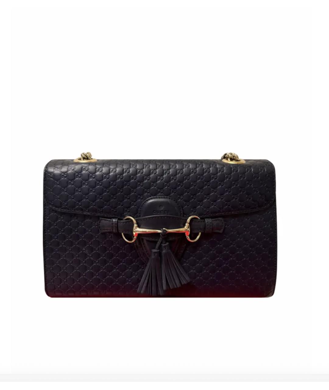 GUCCI Темно-синяя кожаная сумка через плечо, фото 7