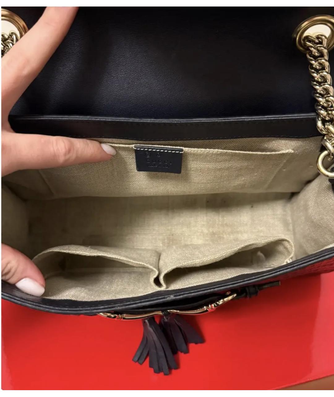 GUCCI Темно-синяя кожаная сумка через плечо, фото 4