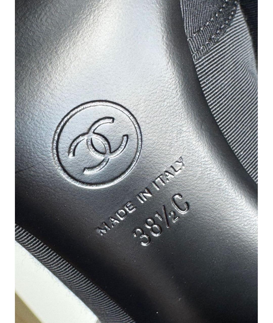 CHANEL Черные текстильные туфли, фото 5