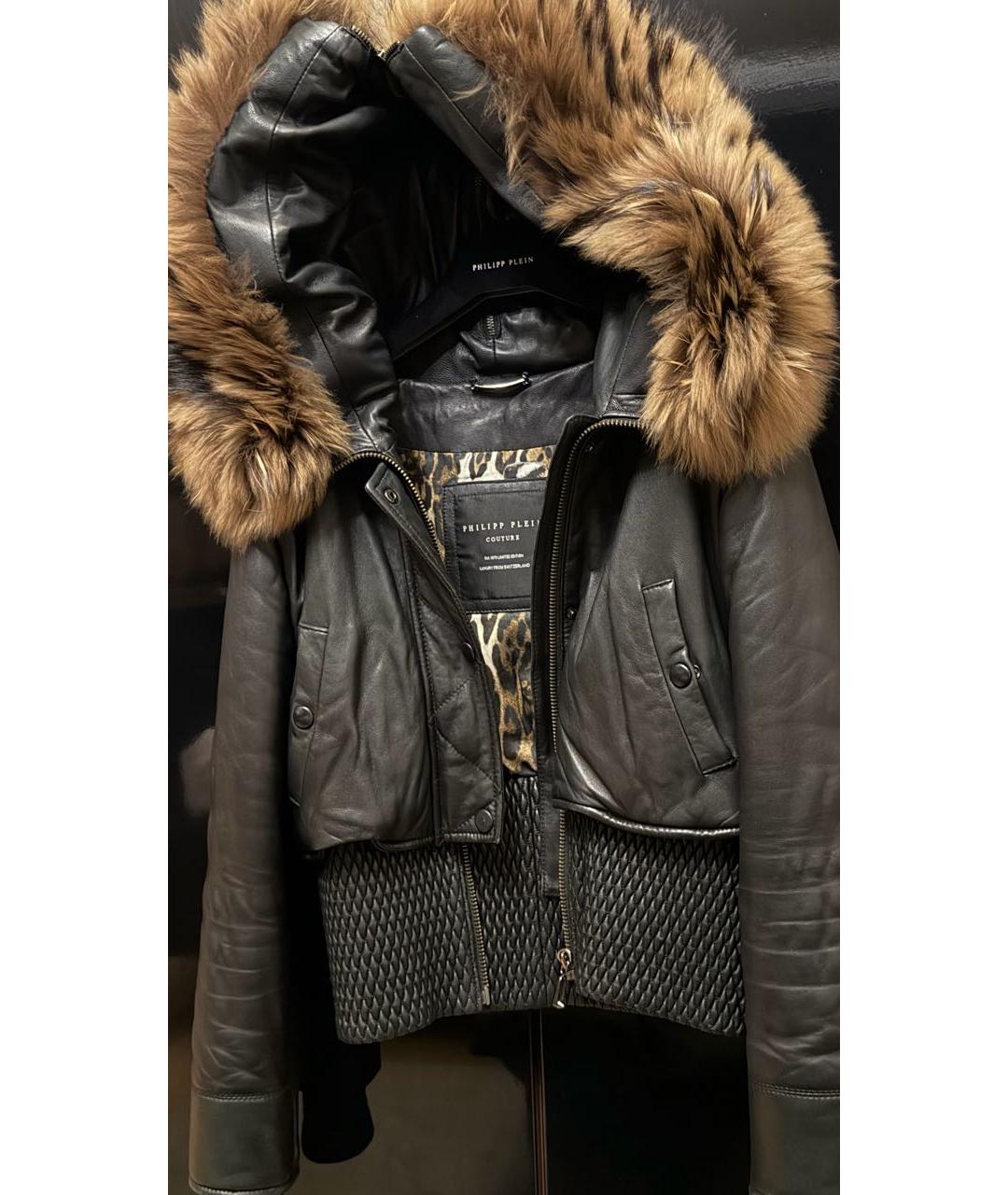PHILIPP PLEIN Черная кожаная куртка, фото 4