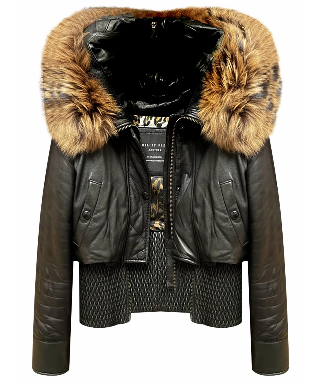 PHILIPP PLEIN Черная кожаная куртка, фото 1