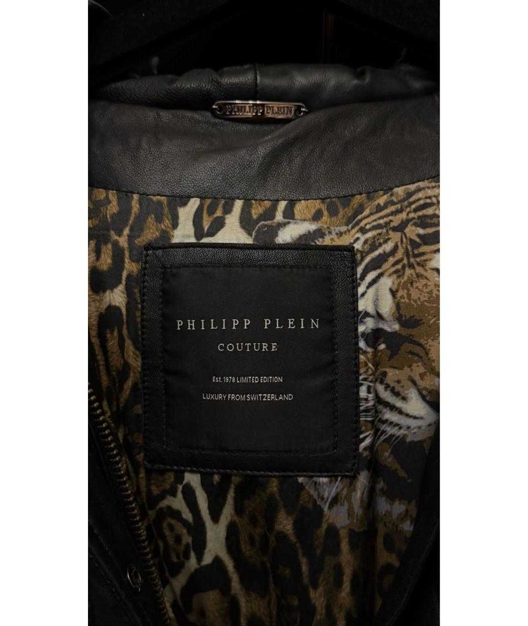 PHILIPP PLEIN Черная кожаная куртка, фото 3
