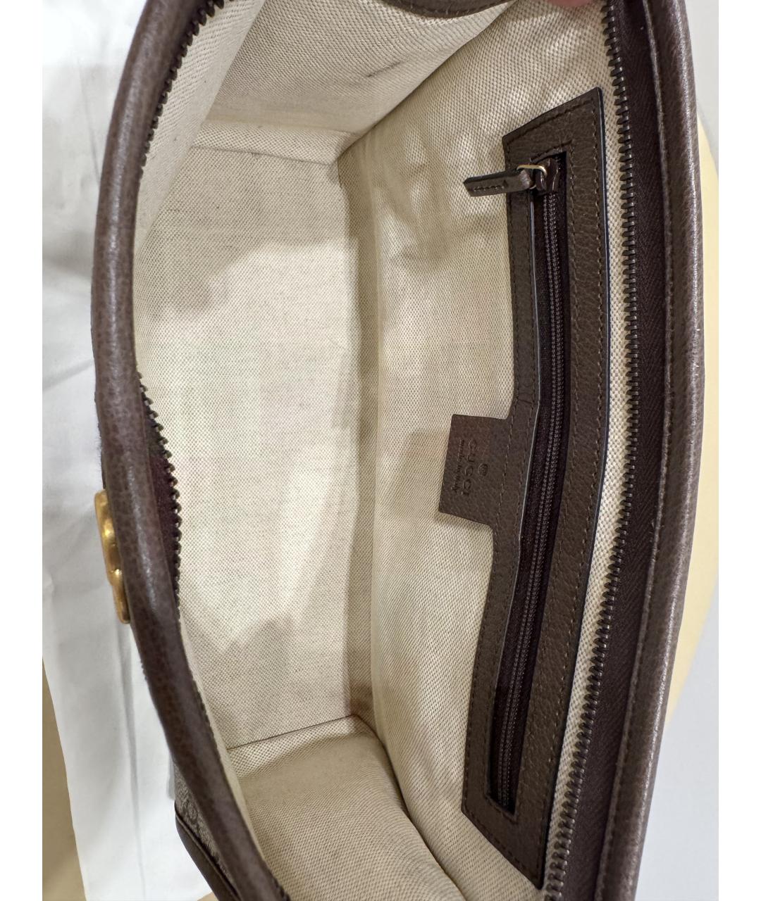 GUCCI Бежевая косметичка из канвы, фото 3