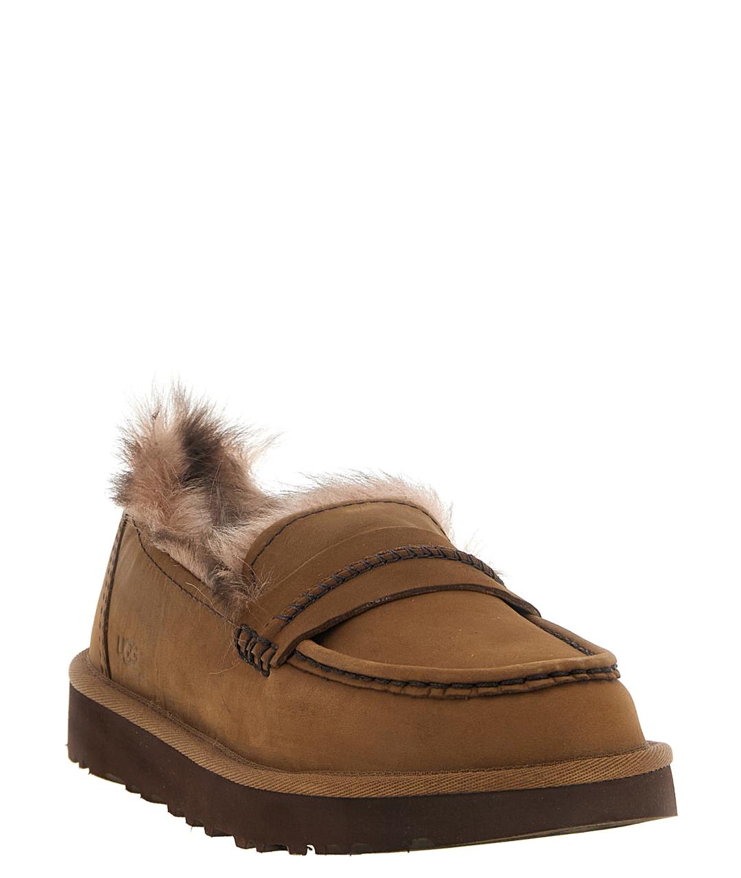 UGG Коричневые кожаные лоферы, фото 2