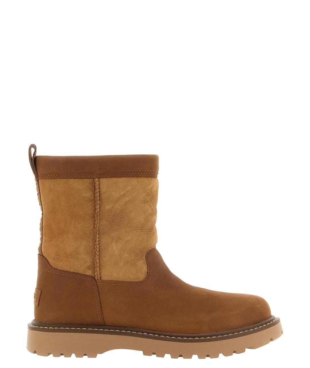 UGG Бежевые кожаные высокие ботинки, фото 1