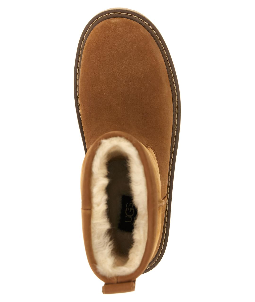 UGG Бежевые кожаные высокие ботинки, фото 4