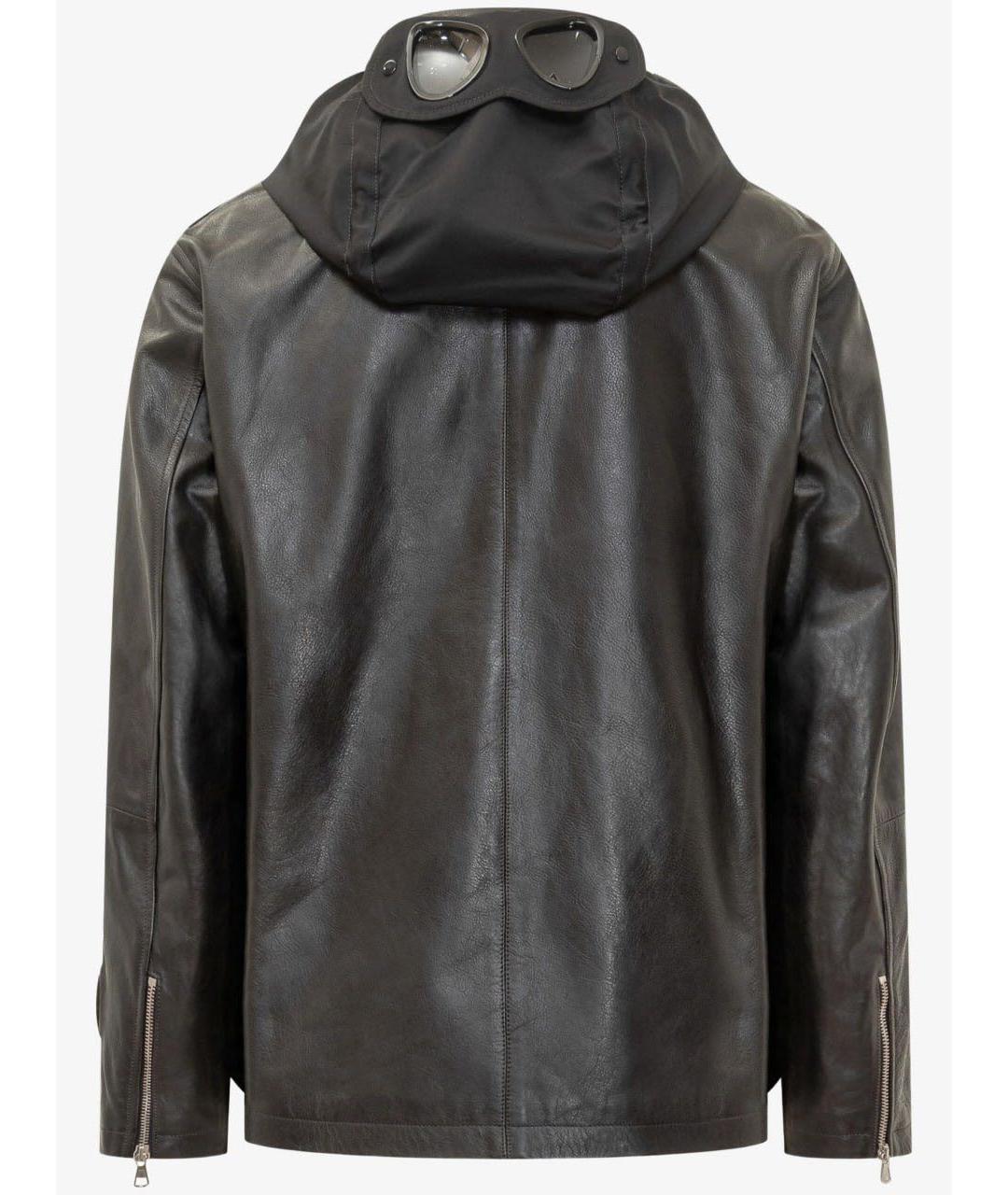CP COMPANY Черная кожаная куртка, фото 2
