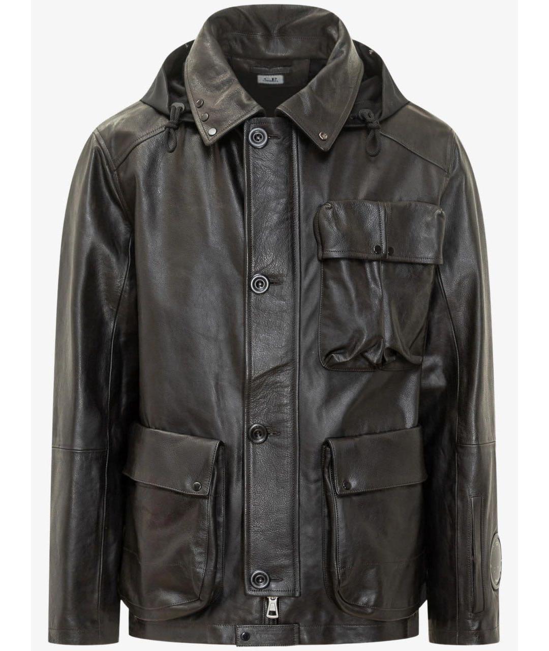 CP COMPANY Черная кожаная куртка, фото 6
