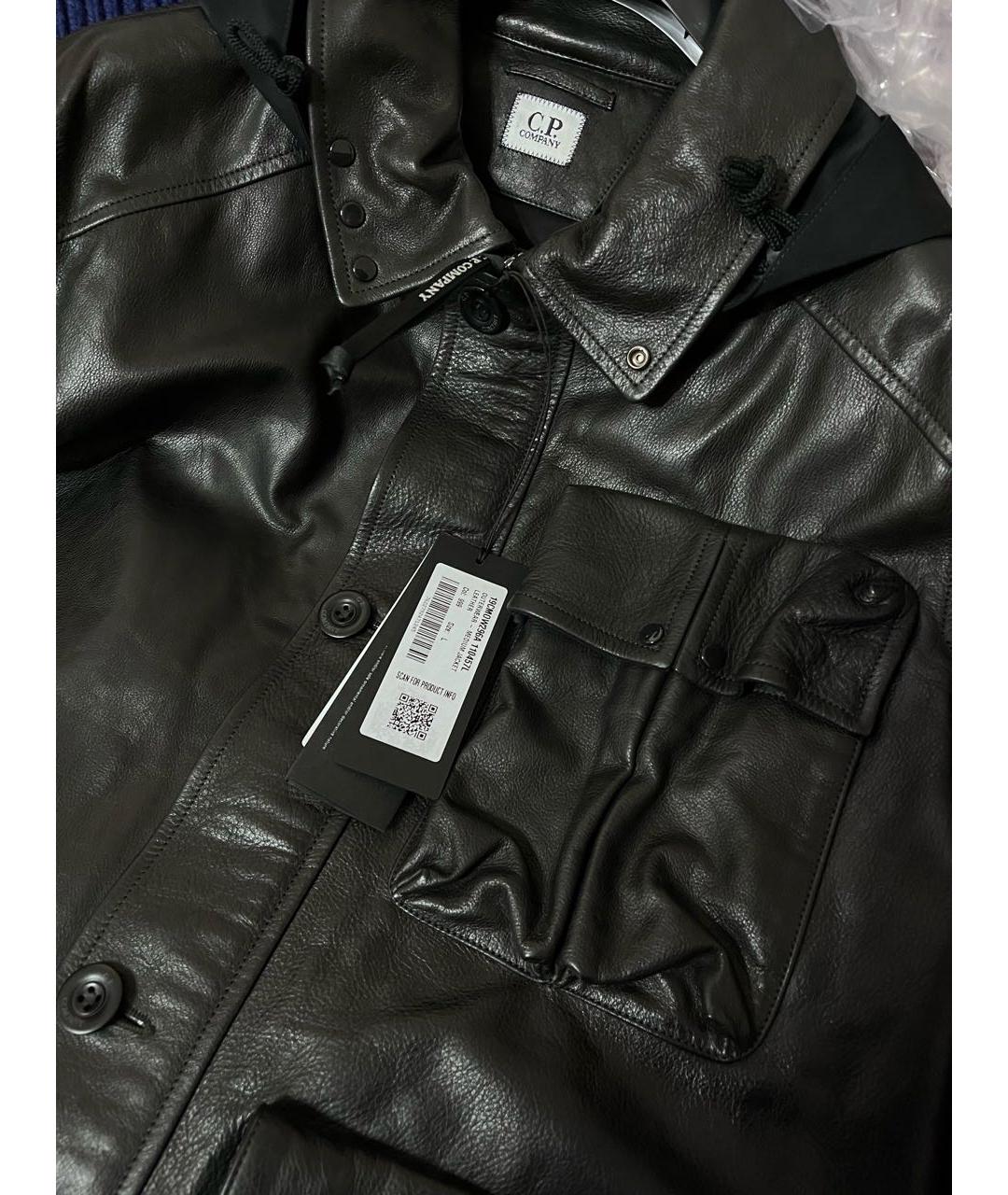 CP COMPANY Черная кожаная куртка, фото 4