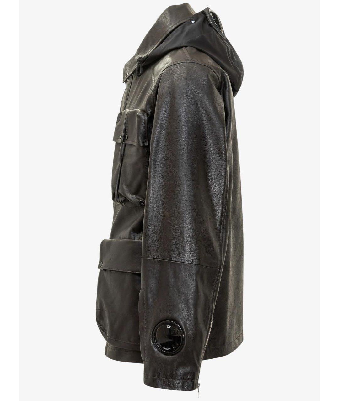 CP COMPANY Черная кожаная куртка, фото 3
