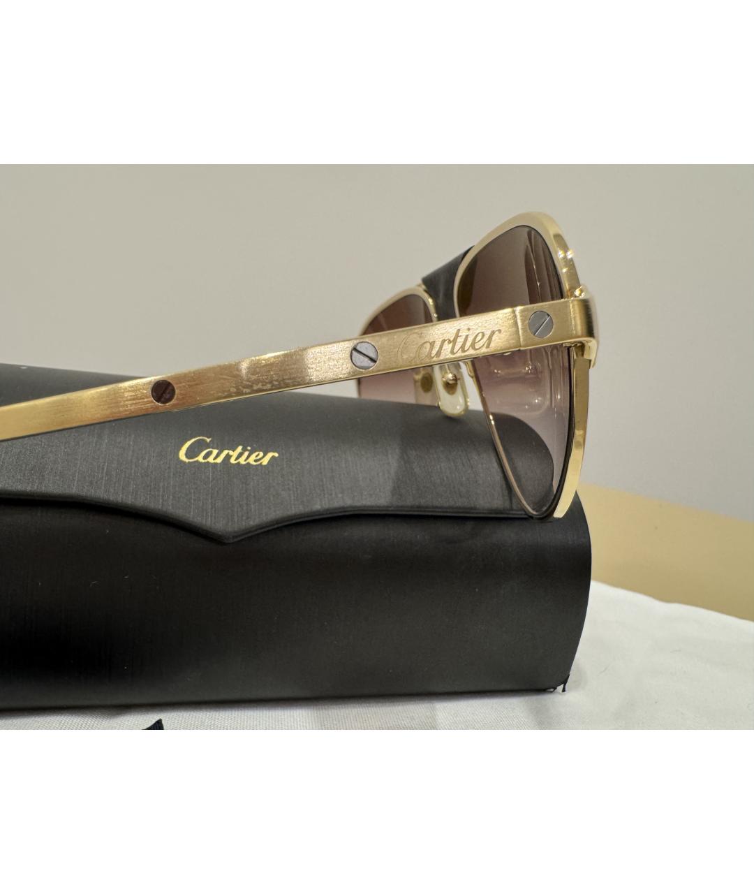 CARTIER Золотые металлические солнцезащитные очки, фото 2