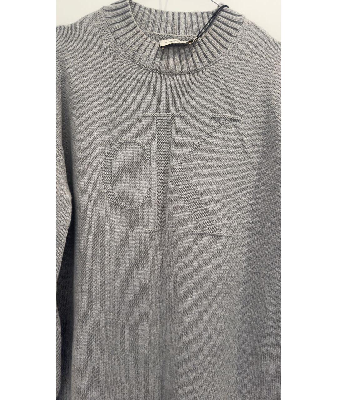 CALVIN KLEIN Серое хлопковое повседневное платье, фото 4