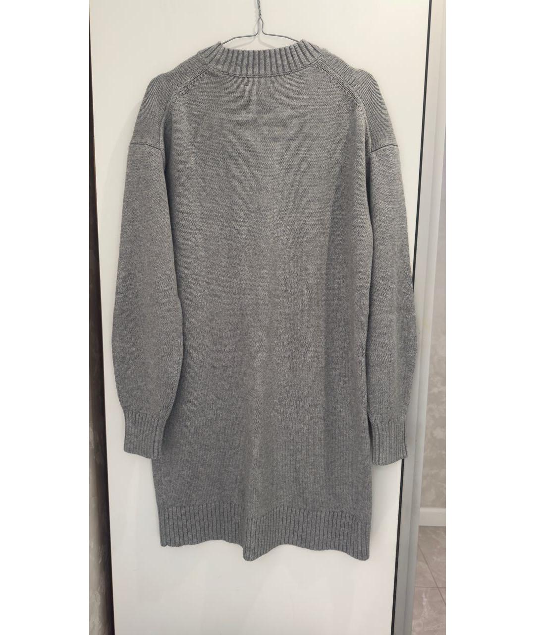 CALVIN KLEIN Серое хлопковое повседневное платье, фото 2