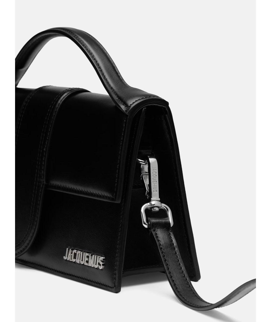 JACQUEMUS Черная кожаная сумка через плечо, фото 4