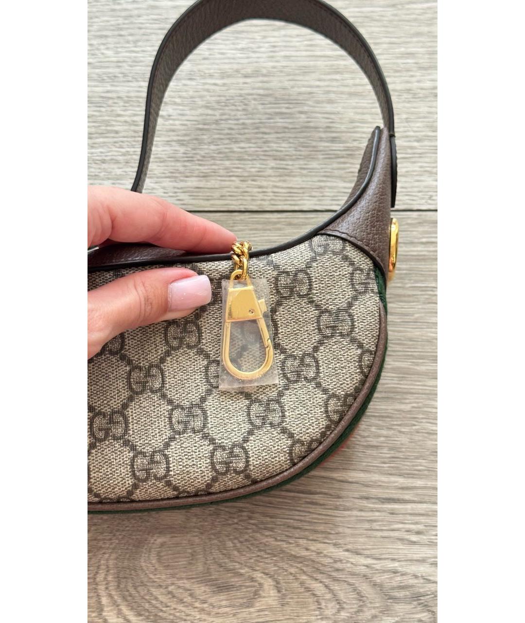 GUCCI Коричневая кожаная сумка с короткими ручками, фото 6