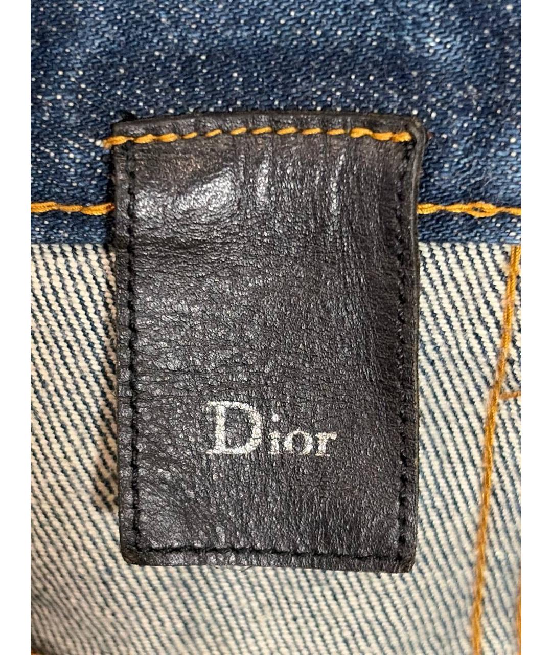 CHRISTIAN DIOR Синие хлопковые прямые джинсы, фото 3