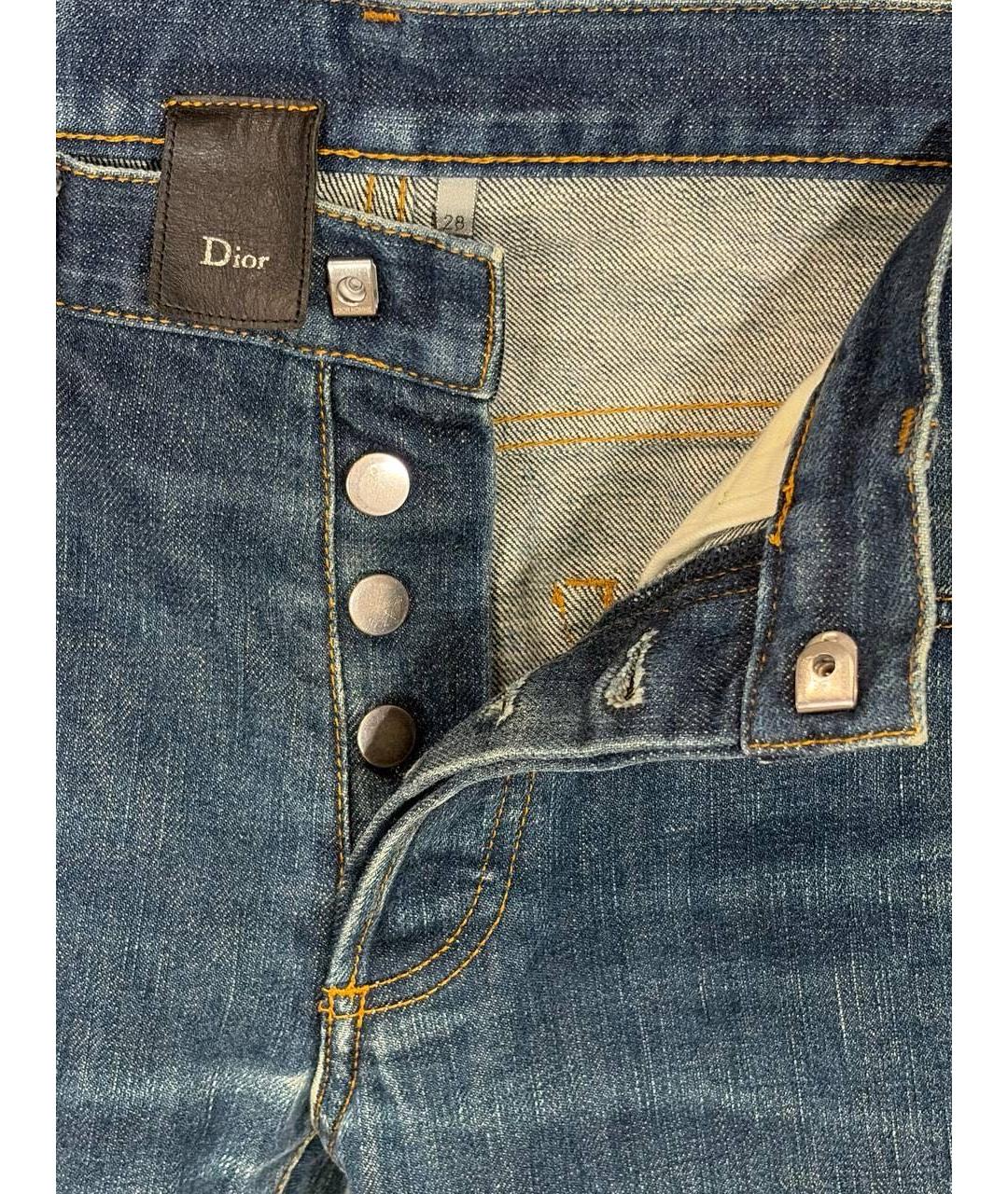 CHRISTIAN DIOR Синие хлопковые прямые джинсы, фото 4